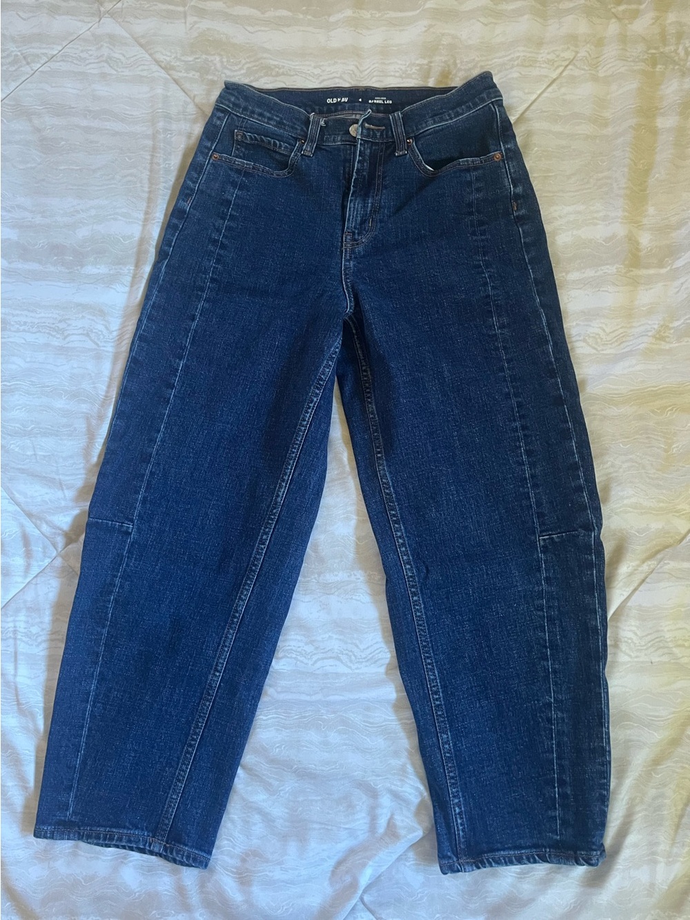 Old Navy Dark Wash High Rise Barrel Leg Jeans